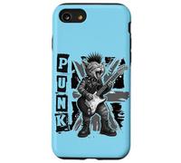 Gato de rock tocando guitarra gritando en estilo punk Carcasa para iPhone SE (2020) / 7 / 8