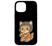 Gato De Rugby con Scrum Cap Cartoon Carcasa para iPhone 15