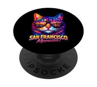 Gato de San Francisco | Amante de Las Gafas de Sol de Gatito PopSockets PopGrip Adhesivo