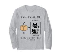 Gato de Schrödinger Física Cuántica Divertido Geek de la Ciencia Manga Larga
