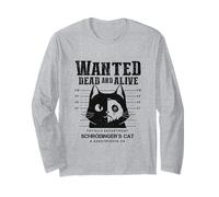 Gato de Schrödinger Vivo y Muerto Física Cuántica Físico Manga Larga