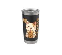 Gato de té de burbujas Vaso térmico de acero inoxidable de doble pared