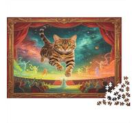 Gato de Teatro Puzzle de 1000 Piezas Cartón para Adultos Arte Fantástico Relajante Decoración Hogar Regalo Familiar 70x50cm/1000pcs