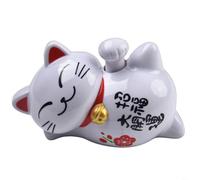 Gato decorativo con energía solar para coche, trae energía positiva y buena suerte, estilo Maneki Neko (B)