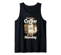 Gato del Bosque Dulce Gato Resaca y Taza de café por la mañana Camiseta sin Mangas
