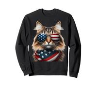 Gato del Bosque Noruego 4 de Julio Propietario del Día de la Independencia EE.UU Sudadera