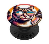 Gato del mar Mediterráneo en la Costa de Amalfi PopSockets PopGrip Adhesivo