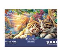 Gato descansando en Manta Rosa Mirando a los pájaros 1000 Puzzles Adults Puzzle Adults Puzzle Gifts Birthday Home Decoration Decompression 38x26cm/1000pcs