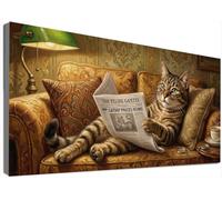Gato Diamond Painting Adultos Grande Kit Completo 90x180cm, Pintura Diamante Animal 5D Full Drill Taladro Completo, Mosaico Bordado Cristales Strass, Manualidades Adultos, Decoración Salon Casa C6-775