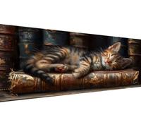 Gato Diamond Painting Adultos Grande XXL 90x180cm Kit Completo, 5D DIY Pintura de Diamante con Diamantes Redondos, Decoración Pared Salón, Renovación Hogar Primavera, Arte Mural, Animales (2) Y1-571
