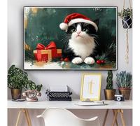 Gato Diamond Painting Adultos Navidad Diamond Painting Kit Completo, DIY 5D Manualidades Niños kit Punto de Cruz Cristal Pintura De Diamante Pintar por Numeros Para Home Decoration 80x100cm 0M-1339