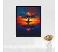 Gato Diamond Painting áRbol Diamond Painting Adultos DIY Pintura Diamante Bordado de Punto de Cruz Kits, Kit de Pintura de Diamante 5d für Home Wand Decor, Büro, Regalos para Mujeres 40x50cm PJY9 I-N