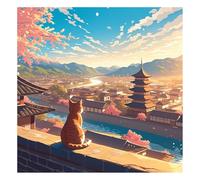 Gato Diamond Painting Ciudad Diamond Painting Kit Completo para Adultos, 2026 New 5D Manualidades Niños DIY Punto de Cruz Mosaico Kit, Cuadros de Diamantes para Decoración Hogar Regalo 30x30cm z-d864