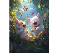 Gato Diamond Painting Kits Adultos, Mariposa 5D Pintura de Diamante DIY Diamond Painting Kit Completo, Punto de Cruz Bordado Diamante Manualidades Adultos para Decoración Pared 40x50cm, Model 145