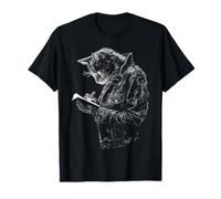 Gato Dibujo Retrato Escritura Diseño Animal Print Arte Gato Camiseta