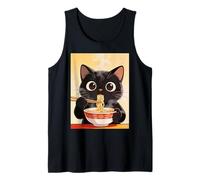 Gato Disfruta de Sopa de Fideos Ramen Camiseta sin Mangas