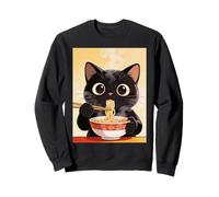 Gato Disfruta de Sopa de Fideos Ramen Sudadera