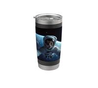 Gato divertido astronauta AstroCat Gato en el espacio Selfie Vaso térmico de acero inoxidable de doble pared