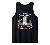 Gato Divertido Bachelorette Getting Meowied Bridal Party Camiseta sin Mangas