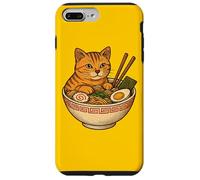Gato Divertido Come los Fideos japoneses Sopa Ramen Gatos Carcasa para iPhone 7 Plus/8 Plus