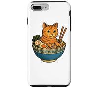 Gato Divertido Come los Fideos japoneses Sopa Ramen Gatos Carcasa para iPhone 7 Plus/8 Plus