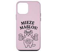 Gato divertido con cerveza y pretzel Humor estilo alemán Carcasa para iPhone 12 mini