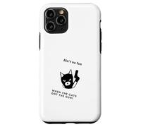 Gato divertido con pistola no es divertido cuando los gatos tienen la pistola Carcasa para iPhone 11 Pro