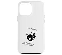 Gato divertido con pistola no es divertido cuando los gatos tienen la pistola Carcasa para iPhone 13 Pro Max
