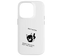 Gato divertido con pistola no es divertido cuando los gatos tienen la pistola Carcasa para iPhone 14 Pro