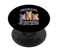 Gato Divertido Diciendo Que Hablo con mis Gatos qué más PopSockets PopGrip Adhesivo