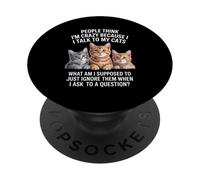 Gato Divertido Diciendo Que Hablo con mis Gatos qué más PopSockets PopGrip Adhesivo