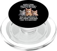 Gato Divertido Diciendo Que Hablo con mis Gatos qué más PopSockets PopGrip para MagSafe