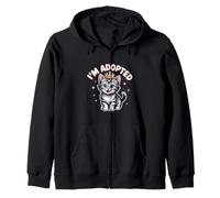 Gato Divertido Diciendo Que Soy adoptado Lindo dueño de Mascota Humor Memes Sudadera con Capucha