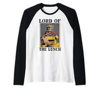 Gato divertido en caja de Lord Of The Lunch, amante de los gatos Camiseta Manga Raglan
