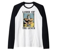 Gato divertido en caja de Lord Of The Lunch, amante de los gatos Camiseta Manga Raglan