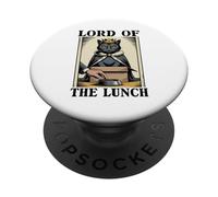 Gato divertido en caja de Lord Of The Lunch, amante de los gatos PopSockets PopGrip Adhesivo
