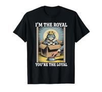 Gato divertido en caja Soy el real Tú eres el gato leal Camiseta
