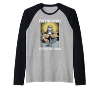 Gato divertido en caja Soy el real Tú eres el gato leal Camiseta Manga Raglan