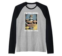 Gato divertido en caja Soy el real Tú eres el gato leal Camiseta Manga Raglan