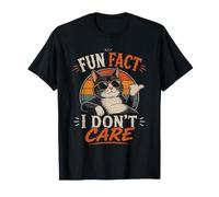 Gato Divertido I Don't Care Sarcastic Retro Sunset Kitty Camiseta