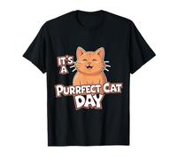 Gato Divertido Purrfect Cat Day Amante de los Gatos Camiseta