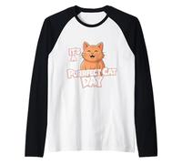 Gato Divertido Purrfect Cat Day Amante de los Gatos Camiseta Manga Raglan