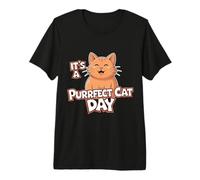 Gato Divertido Purrfect Cat Day Amante de los Gatos Camiseta Premium