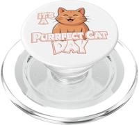 Gato Divertido Purrfect Cat Day Amante de los Gatos PopSockets PopGrip para MagSafe