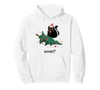 Gato Divertido Que derribó el árbol de Navidad, Gato Negro Sudadera con Capucha