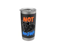 Gato divertido que dice ahora no Vaso térmico de acero inoxidable de doble pared