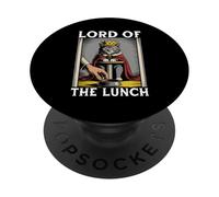 Gato divertido Señor del almuerzo Gato Amante Gato PopSockets PopGrip Adhesivo