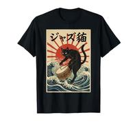 Gato Divertido Tocando el Tambor para músico de Jazz Baterista Camiseta