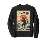 Gato Divertido Tocando Flauta para músico de Jazz flautista Sudadera