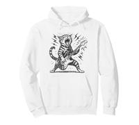 Gato Divertido Tocando Guitarra Rock & Roll Vintage música Arte Sudadera con Capucha